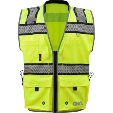 GSS SAFETY GSS Safety ONYX Class 2 Surveyor's Safety Vest-Lime-XL 1511-XL